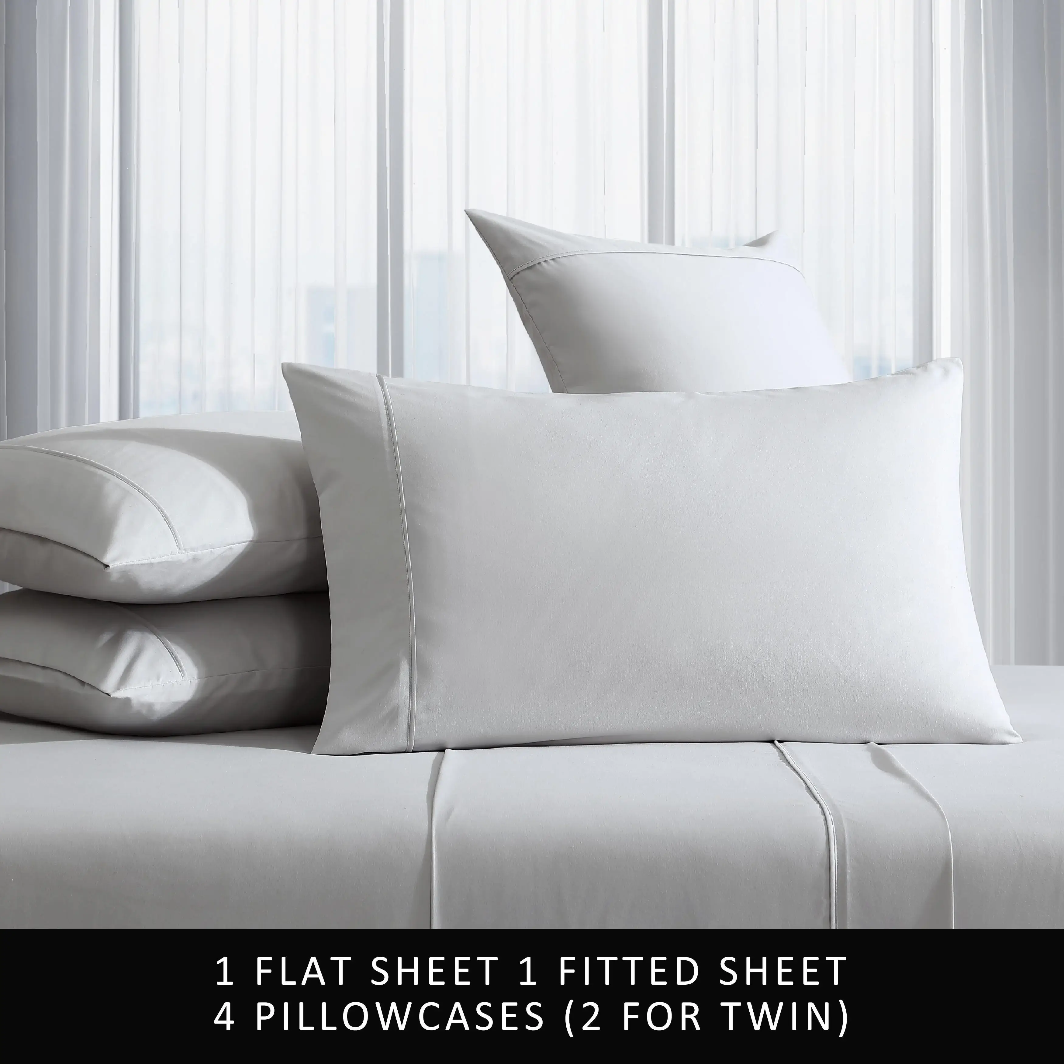 Kenneth Cole Solution Recyled Polyester Solid Bonus Sheet Set