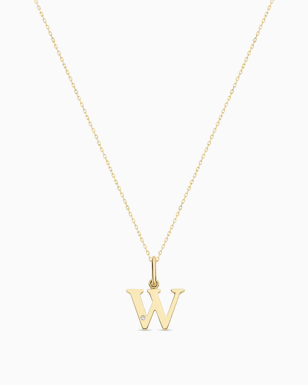 Diamond Vintage Alphabet Charm Necklace