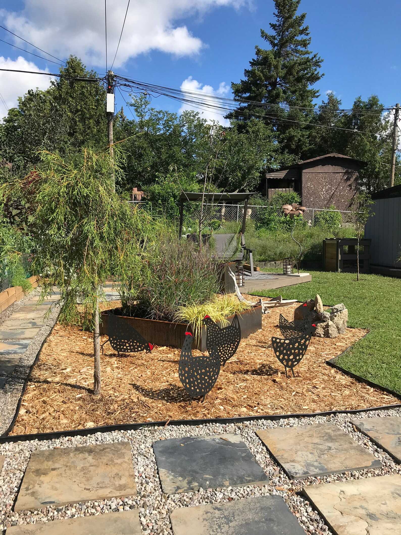 Metal Chicken Yard Art