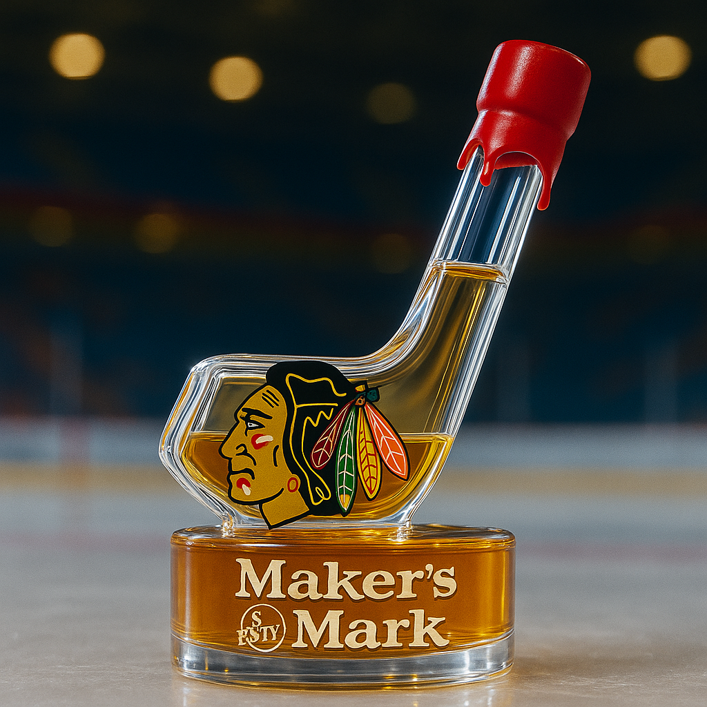 Chicago Blackhawks Whiskey Bottle