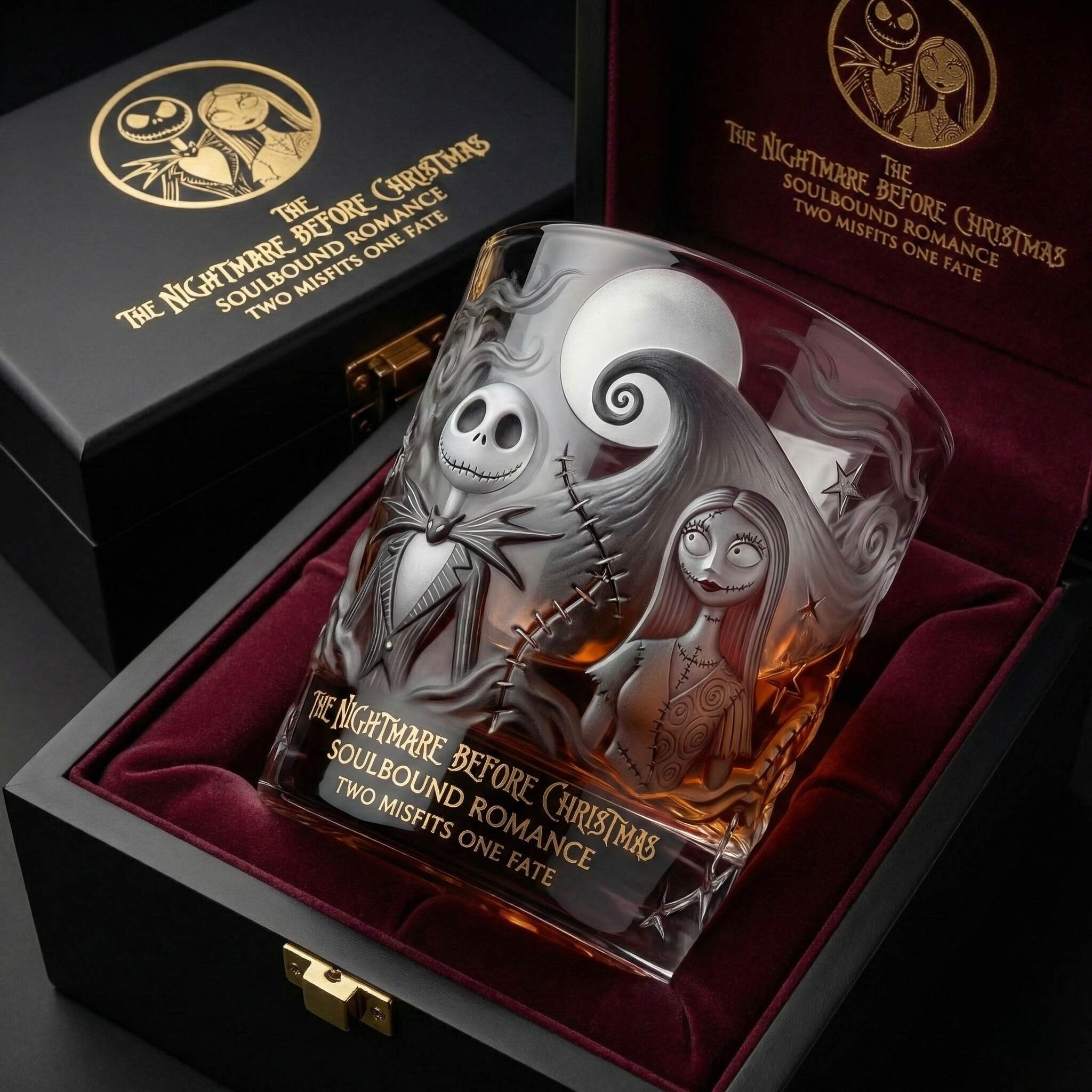 🥃 The Nightmare Before Christmas – Dark Romance Collector Whiskey Glass