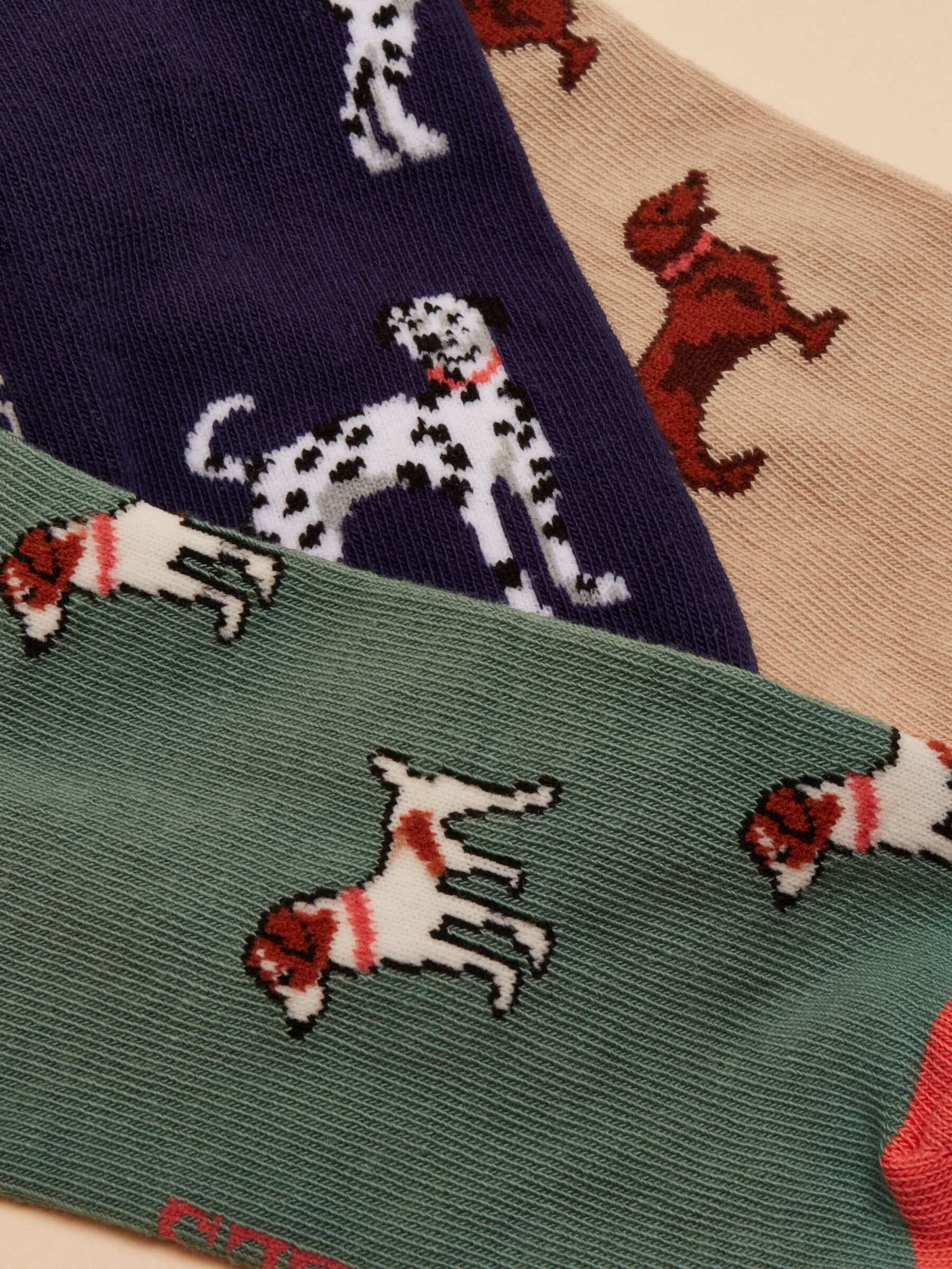 Women's Everyday Navy Blue Dog Print 5 Pack Socks