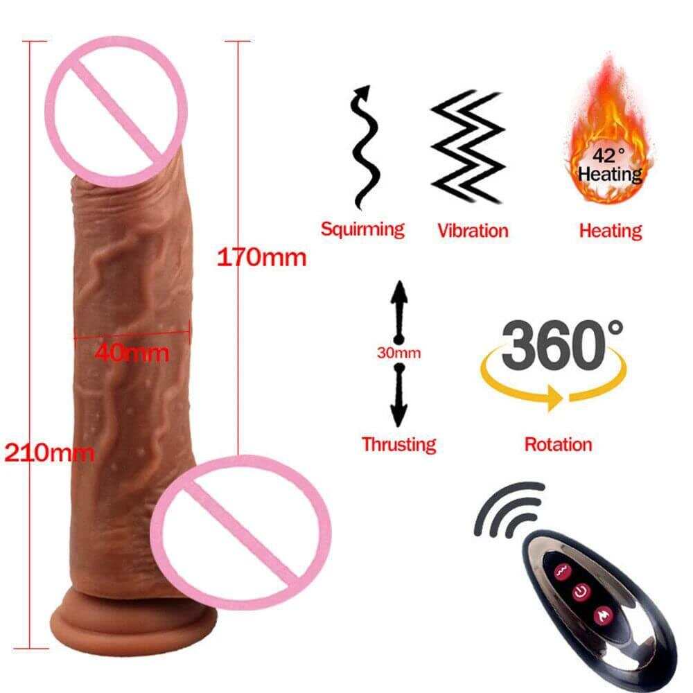 Realistic Penis Automatic Retractable Heated Swing Vibrator with Remote Control  Sex Toy for Woman Masturbator Dildo Adult shop