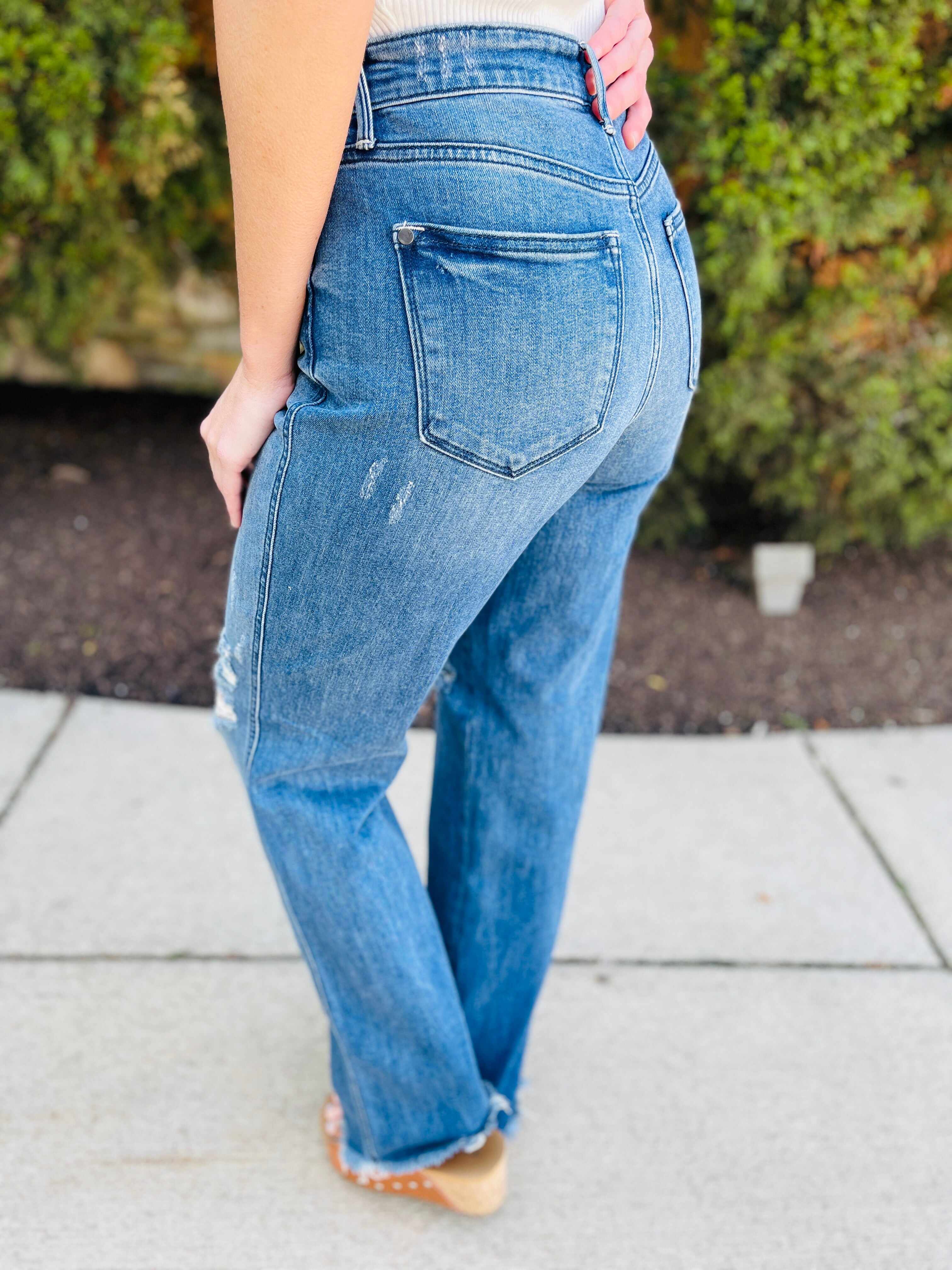 REG/CURVY Straight Up Wide Leg Straight Jeans
