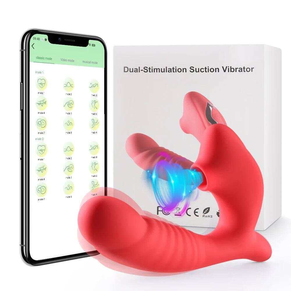 G-Spot Dildo Vibrator – Clit Sucker with 9 Oral Sucking Modes