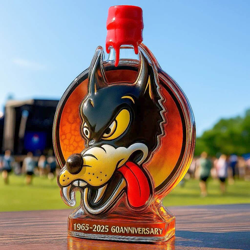 Grateful Dead Jerry Garcia Guitar Wolf Whisky Bottle