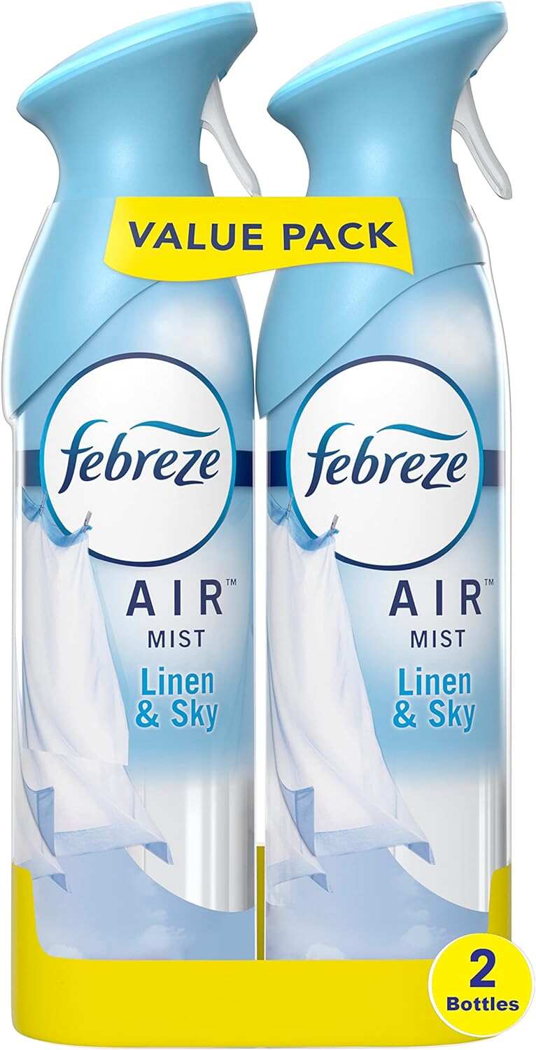 Febreze Air Freshener Spray, Linen & Sky, Odor Eliminator for Strong Odors, 8.8 Oz (2 Count)