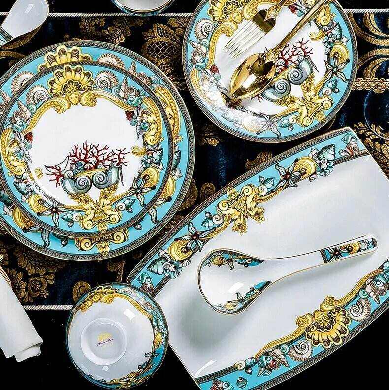 58pcs deluxe ceramic tableware set