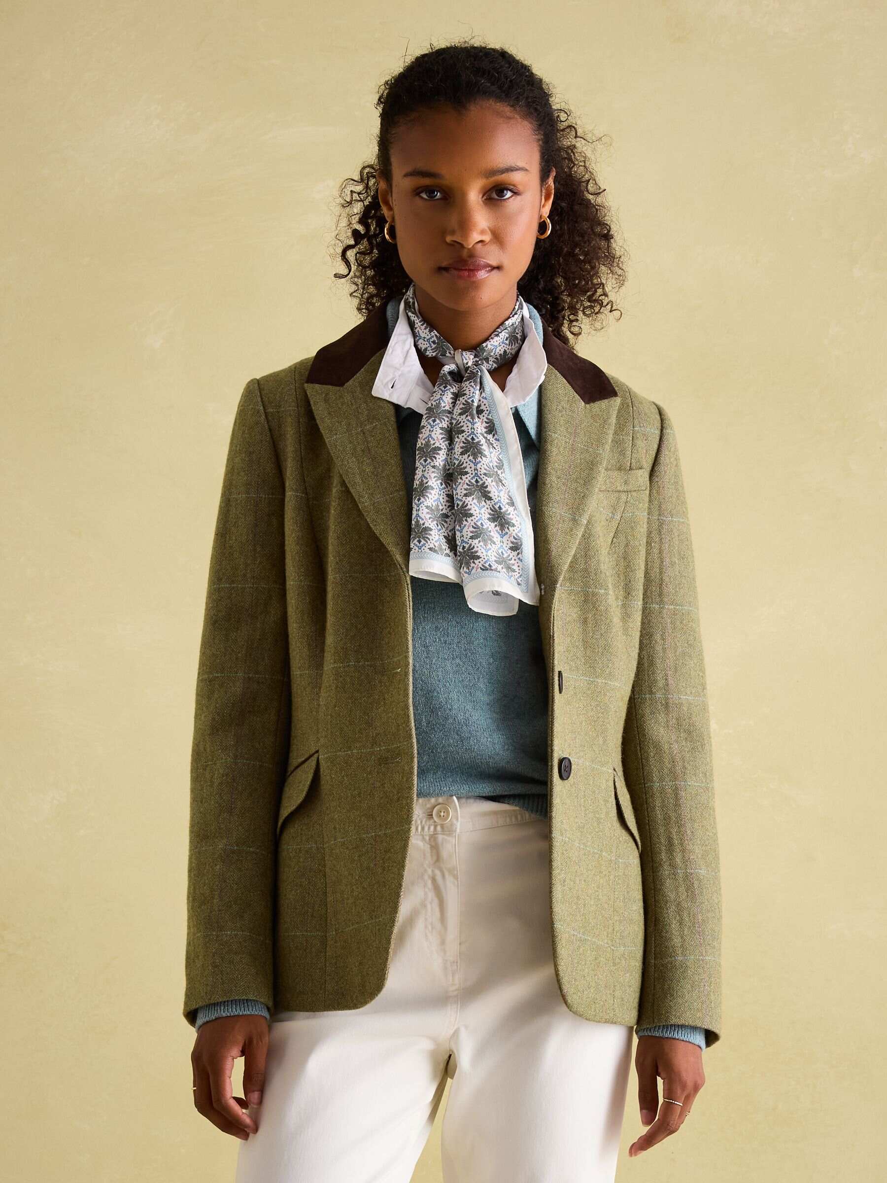 Fayfair Khaki Green Tweed Hacking Jacket
