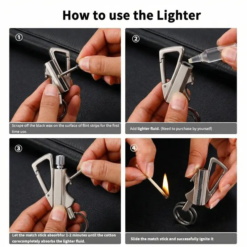 ✨LAST DAY 69% OFF - Permanent Match Infinity Lighter with Multitool Keychain Bottle Opener
