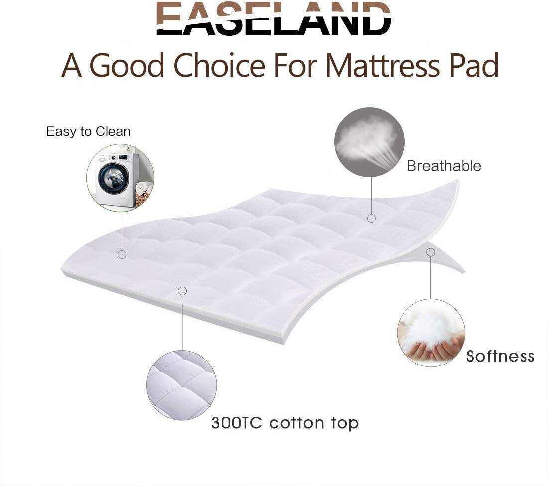 Queen Size Mattress Pad Pillow Top Mattress Cover Quilted