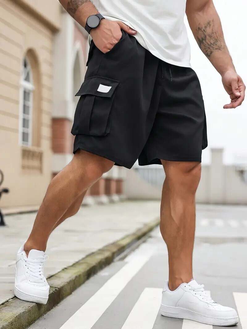 🔥Men's 8-Pack Plus Size Solid Flap Pocket Cargo Shorts