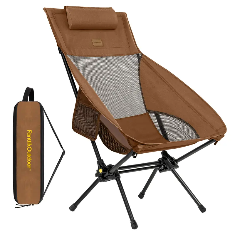 Adjustable Lightweight Foldable Rocking Camping Chair for Patio Lawn Outdoor Relaxation