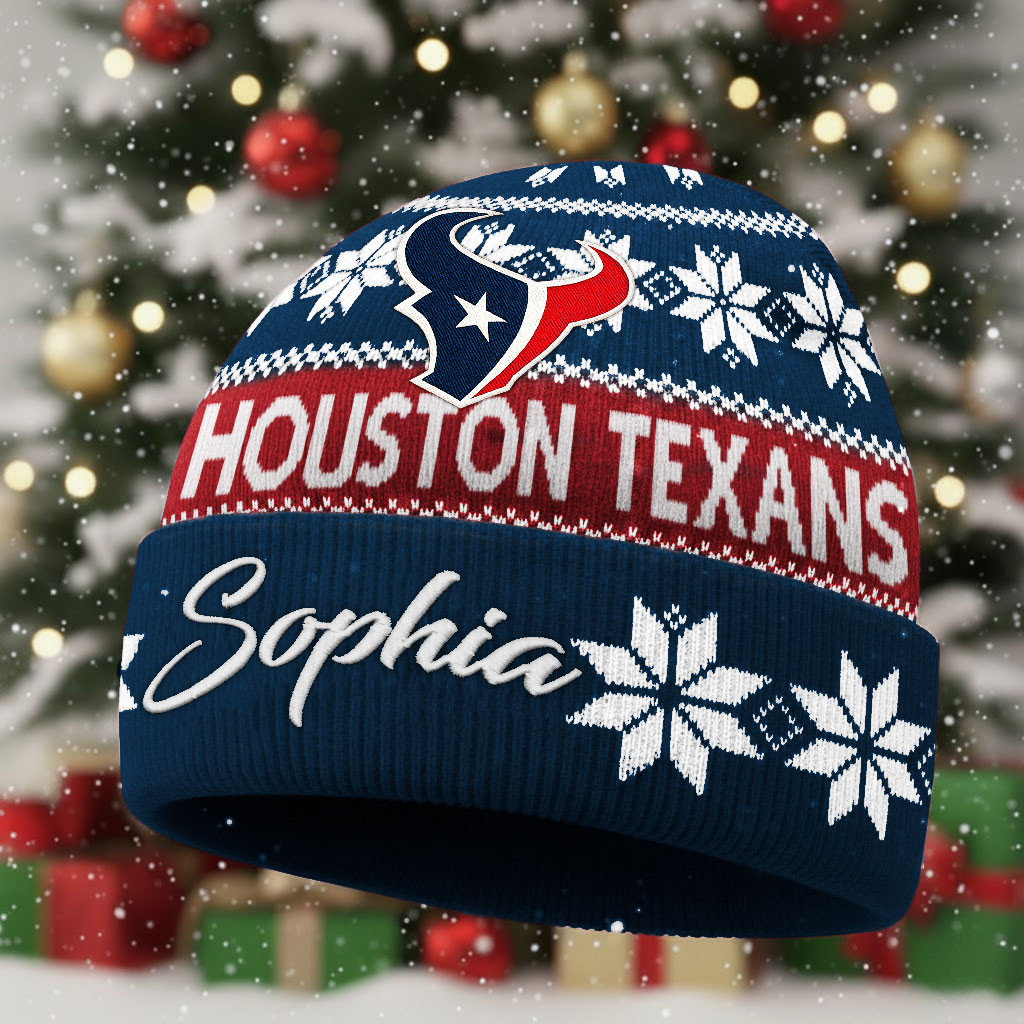 Houston Texans | Premium NFL Personalized Football Beanie Hat TD