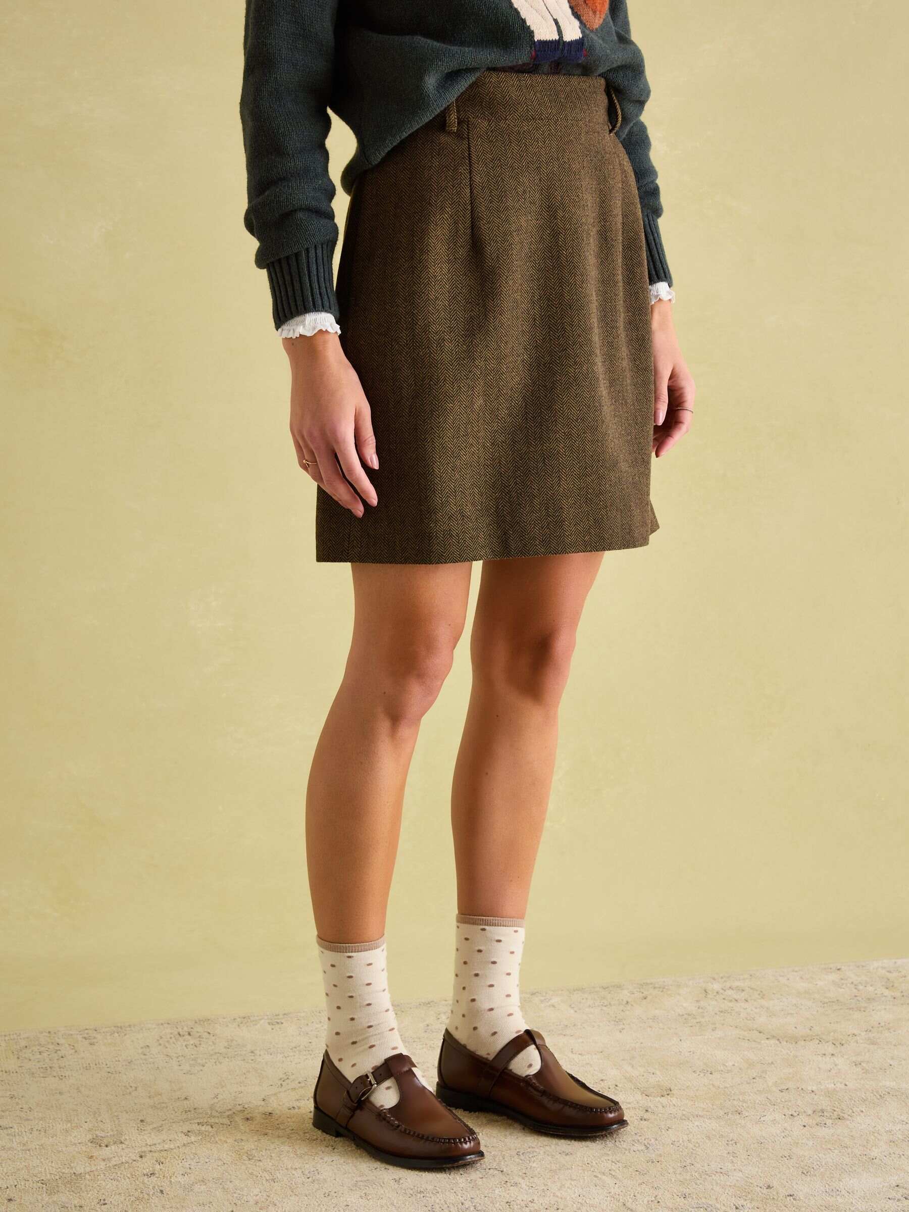 Bramble Brown Tweed Skirt