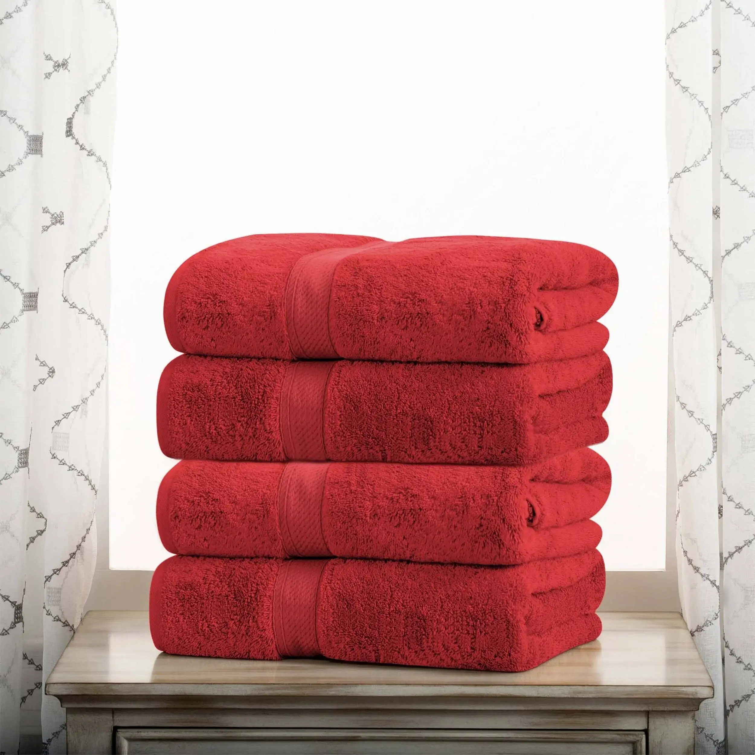 Superior Egyptian Cotton Pile Heavyweight Bath Towel Set of 4