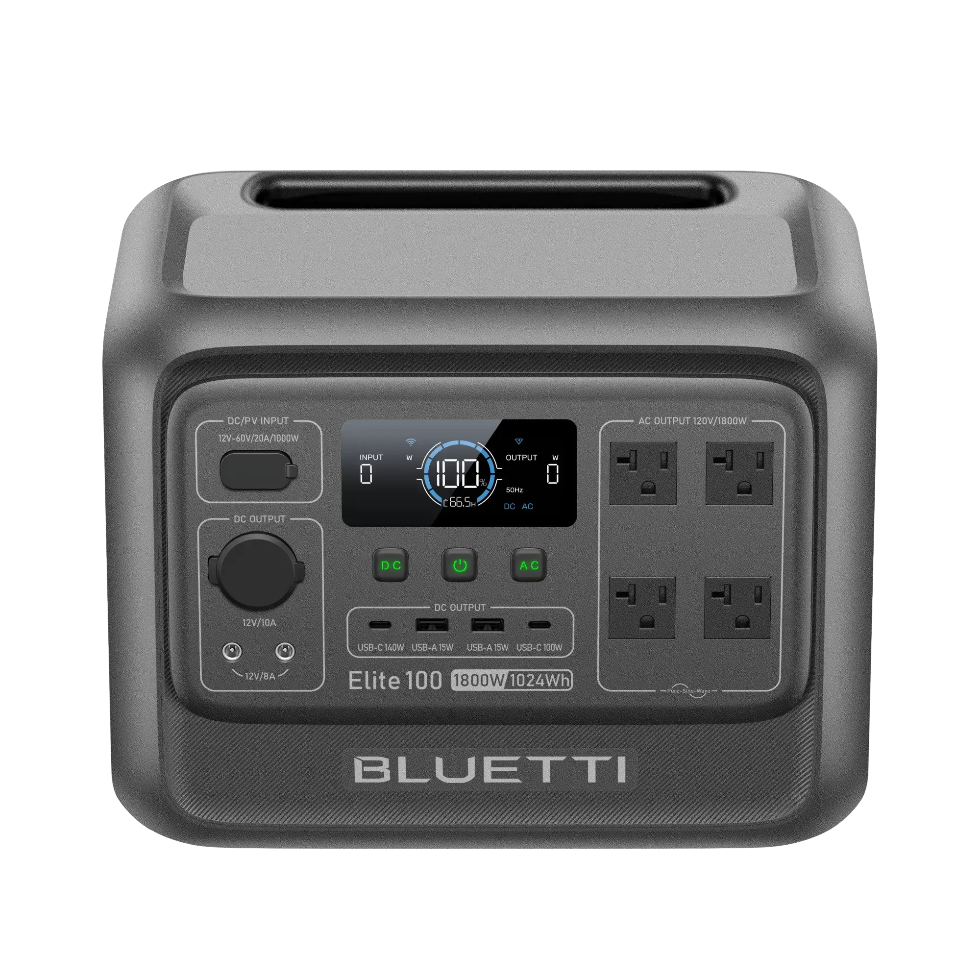 Elite 100 V2 1024Wh Portable Power Station, LiFePO4 Battery Solar Generator w/ 4 1800W AC Outlets (3600W Surge) Backup, 35% Smaller for Camping, Outages (Solar Panel Optional)