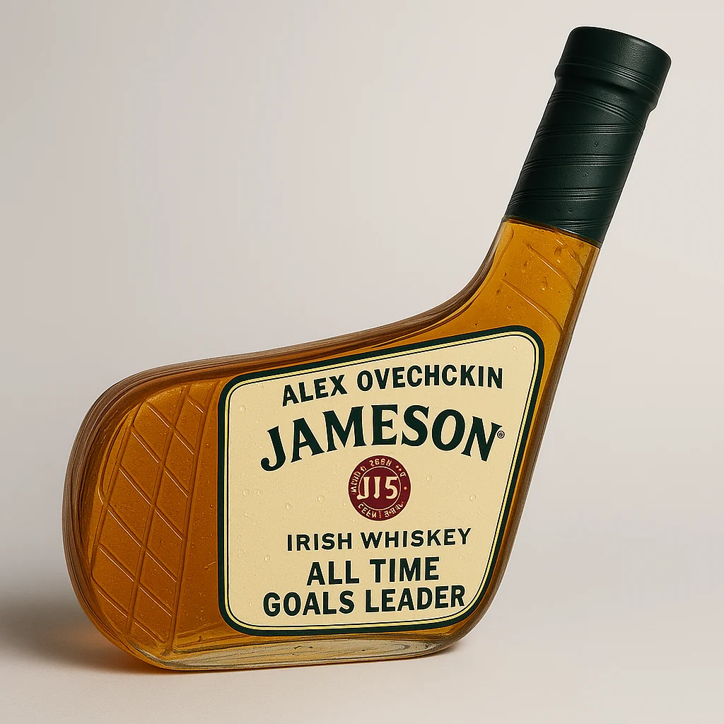 Alex Ovechkin, All Time Goals Leader Hockey Stick Whisky Bottle