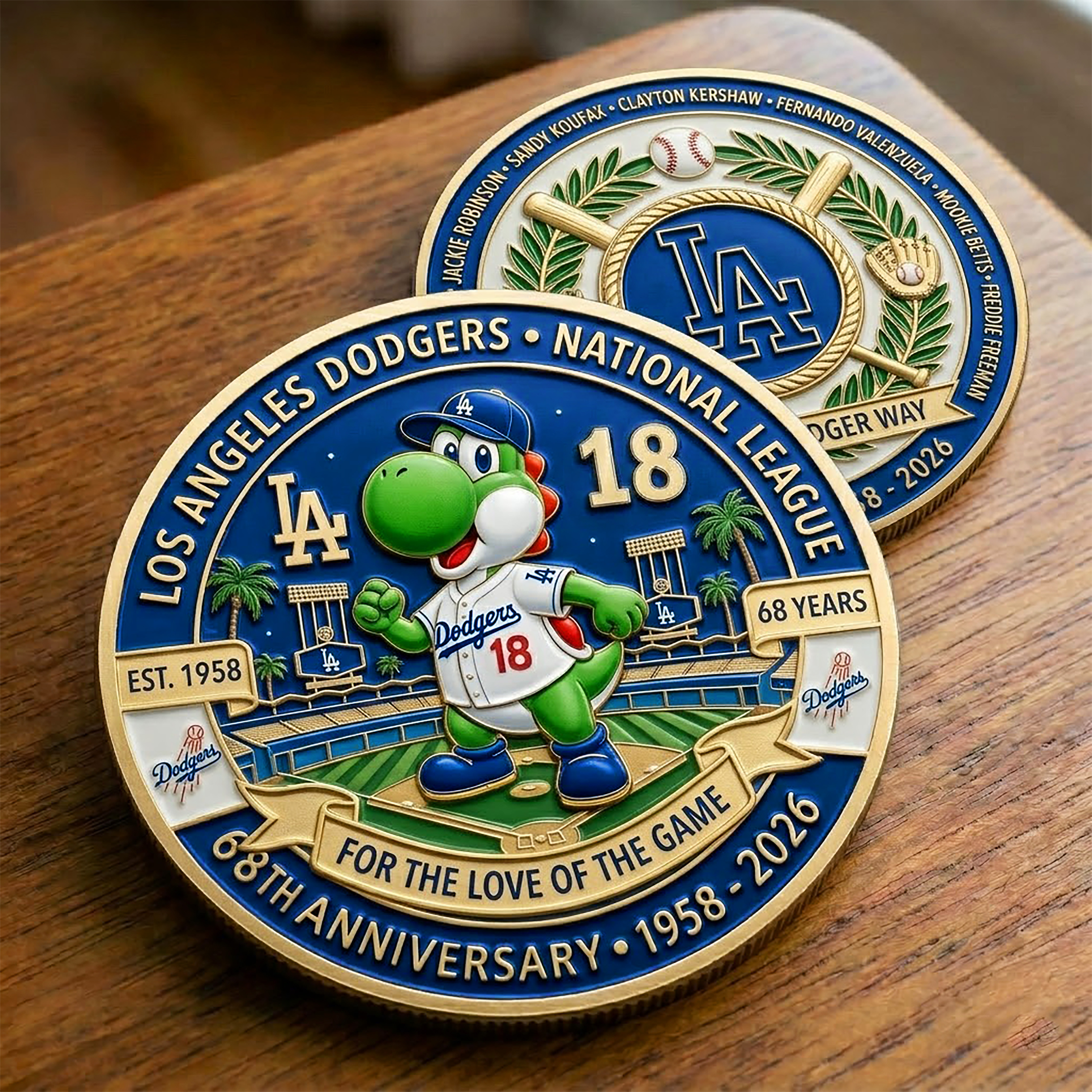⚾Yoshi x LA Dodgers 68th Anniversary Commemorative Coin!🦖