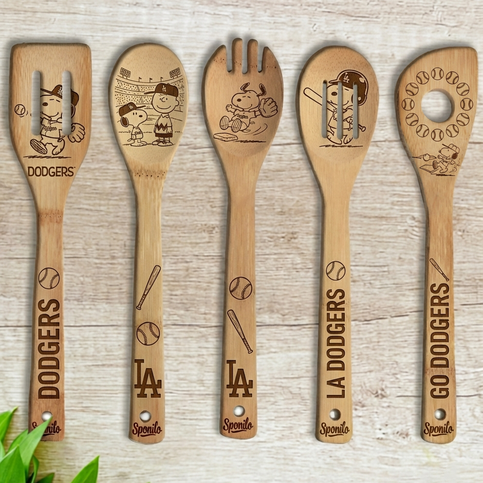 Los Angeles Dodgers Snoopy Wood-burned Spoons Set