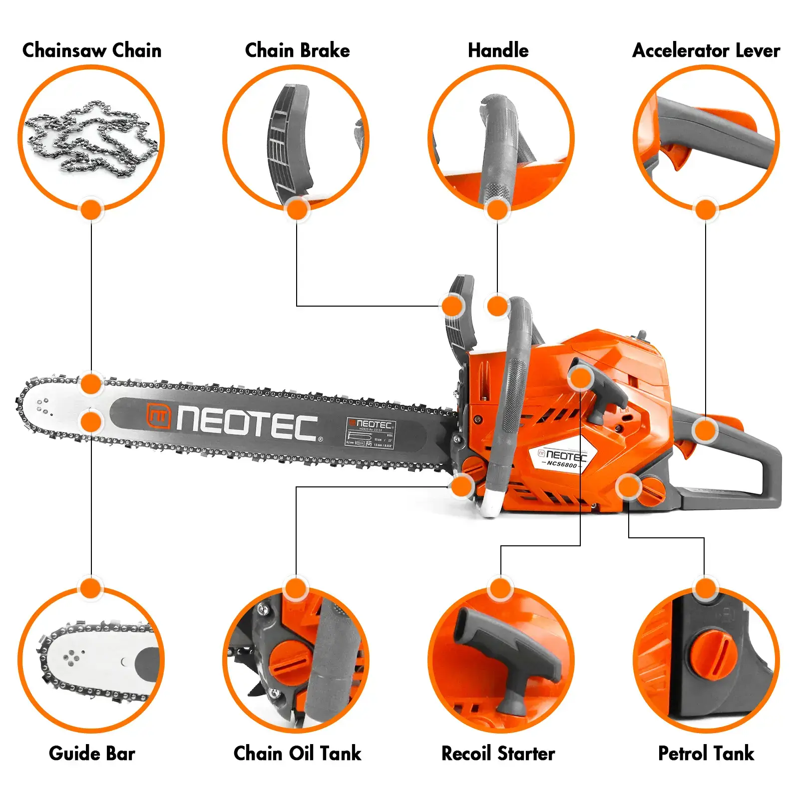 68CC Gas Chainsaw - 22 & 24 Inch Power Tool