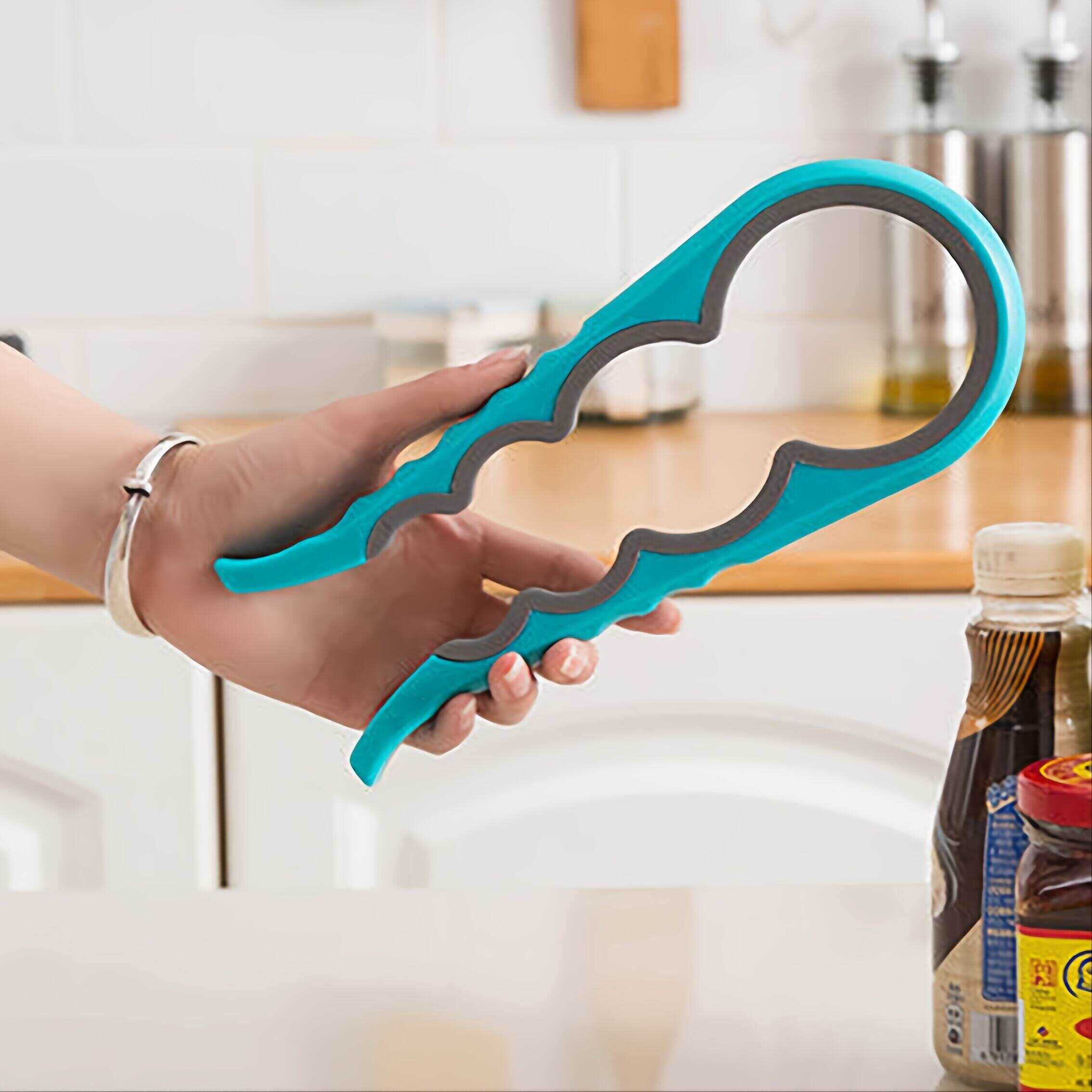 1pc 4-in-1 Multifunctional Jar Opener for Arthritic Hands and Weak Hands - Easy to Use Lid Opener, Can Opener, and Bottle Opener - Perfect for Seniors with Arthritis - 9.06 x 3.74 Inches