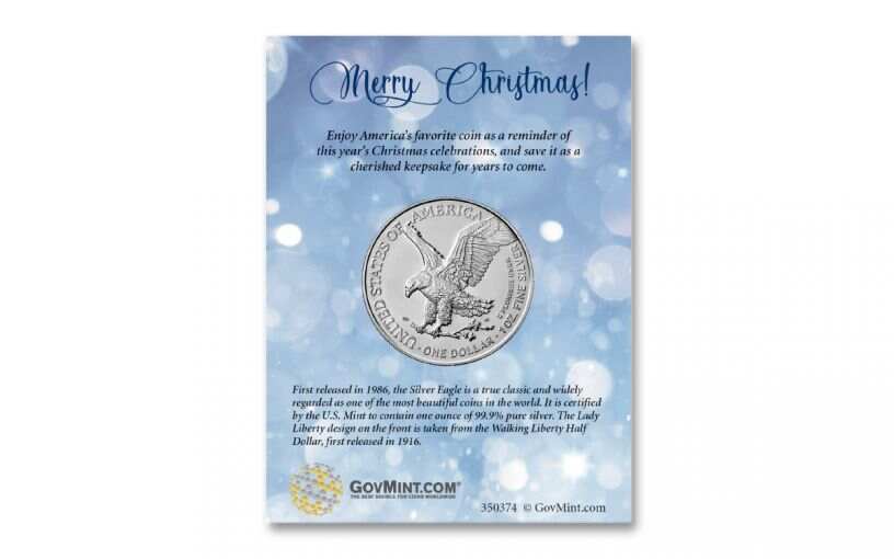 2023 $1 1-oz American Silver Eagle BU Merry Christmas Card