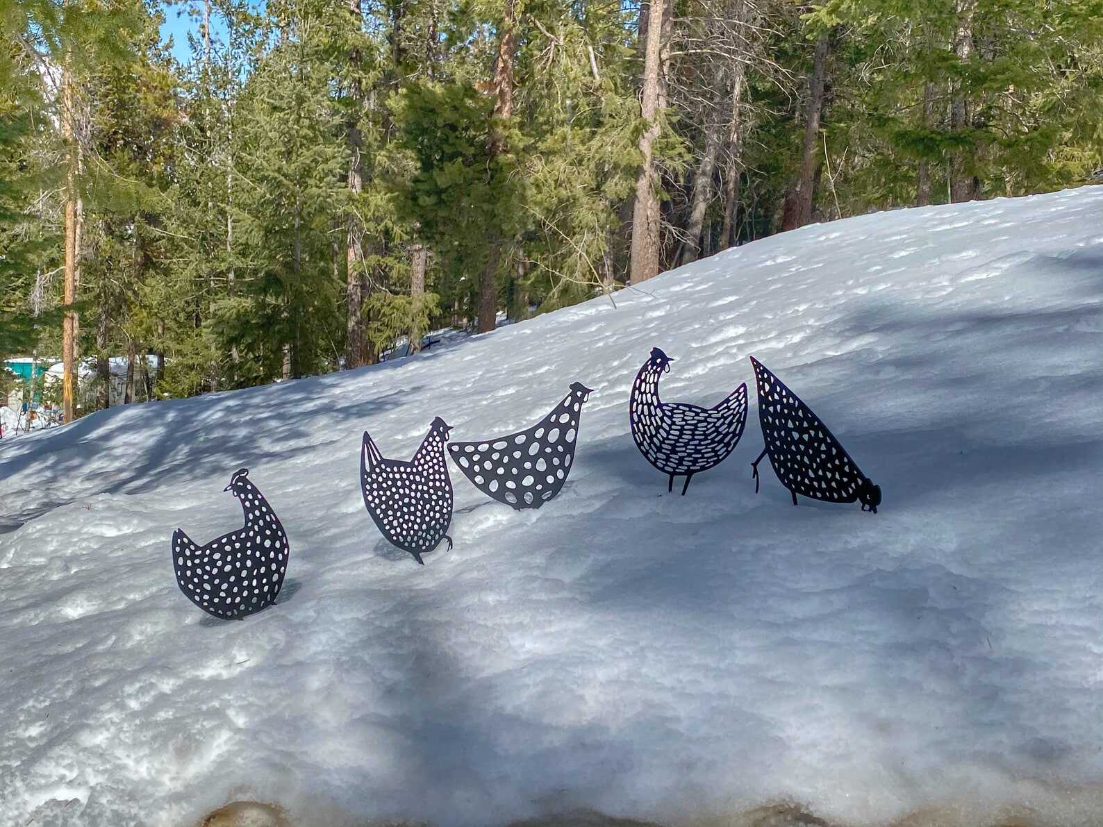 Metal Chicken Yard Art