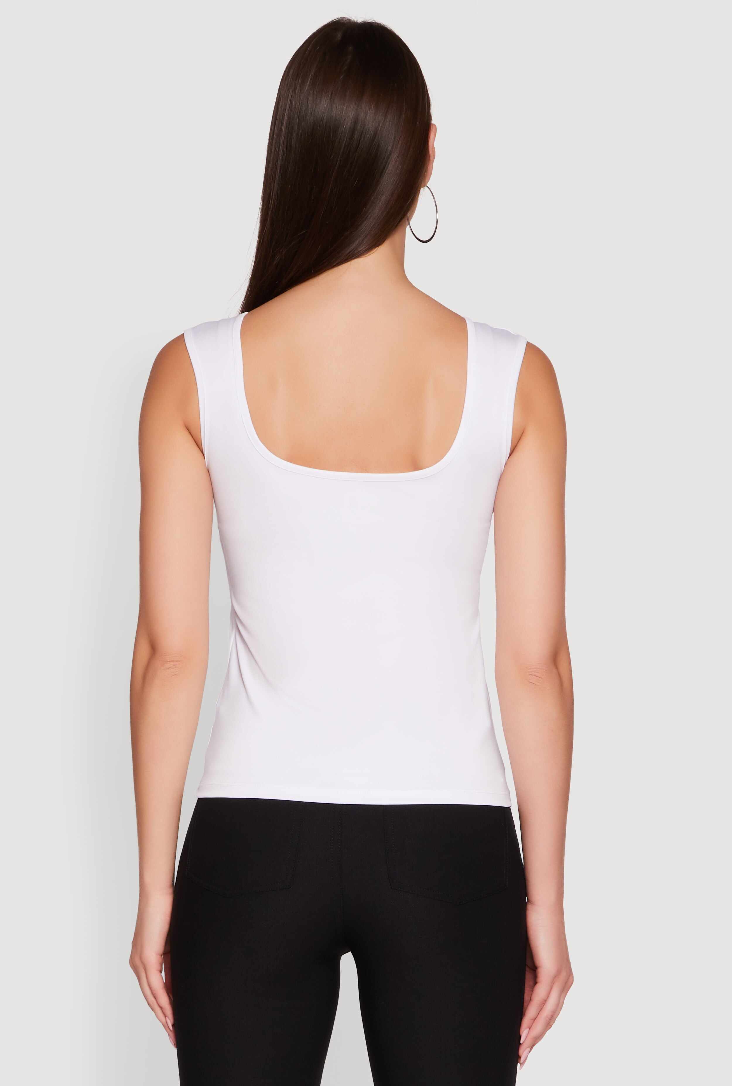 Ruched V Neck Tank Top with Shelf Bra