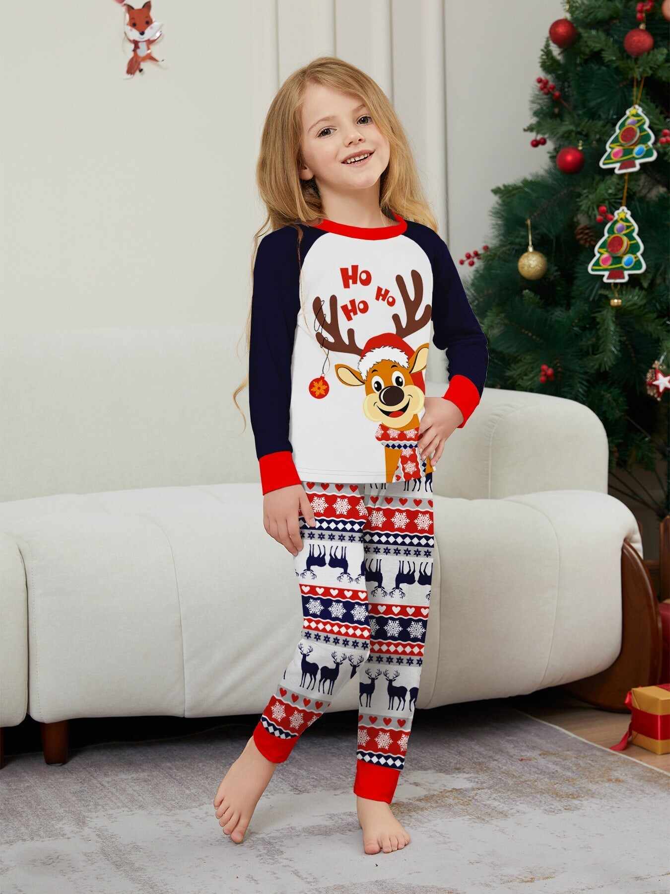Family Christmas Pajama Matching Set with Moose Monogramming