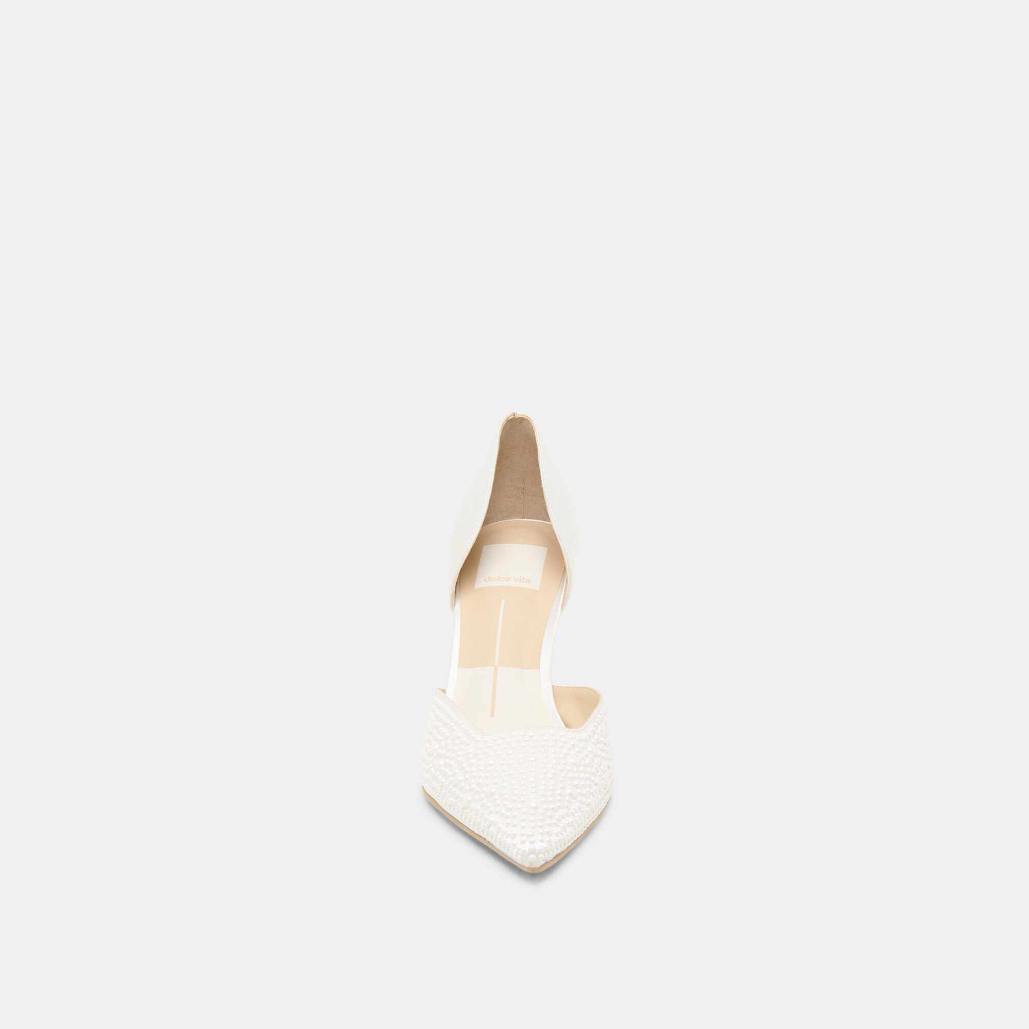 ELOY PEARL HEELS TRUE WHITE SATIN