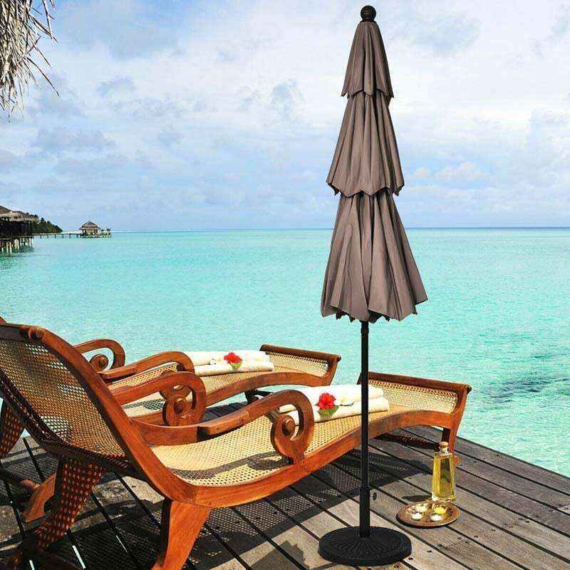 10ft 3 Tier Auto-tilt Patio Market Umbrella with Double Vented
