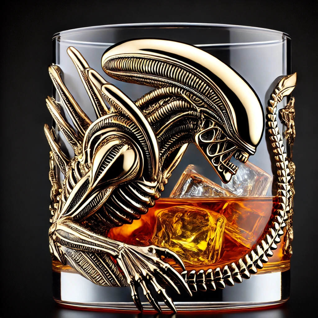 Alien Whiskey Glass