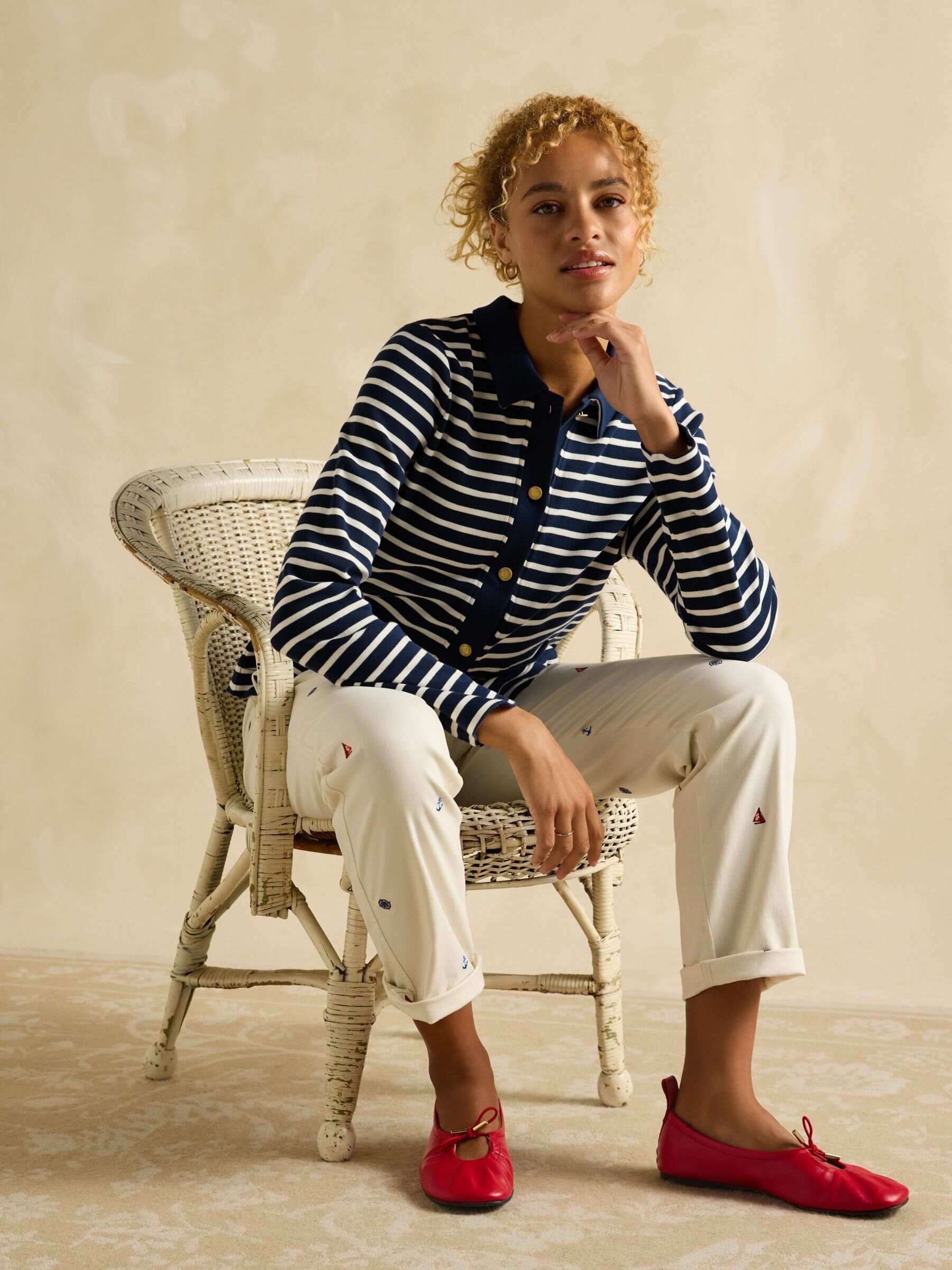 Premium Ribbed Navy Jersey Cardigan