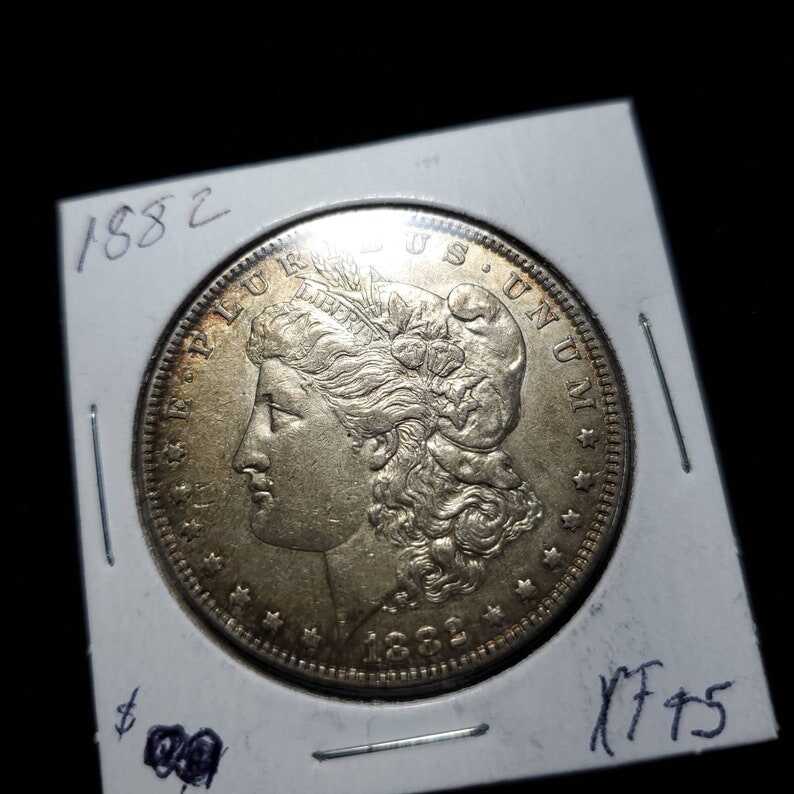 1882  Morgan  Silver Dollar !  XF/AU    Key date -  Lot#  810