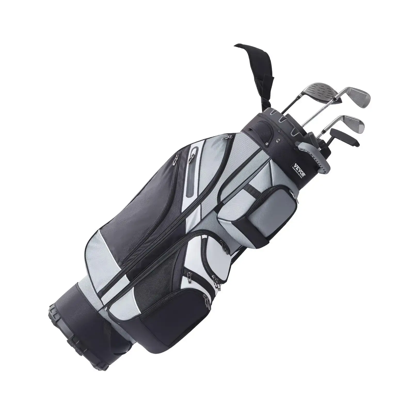 Golf Cart Bag with 14 Way Organizer Divider Top,  41” 13 Pockets Premium Nylon Cart Bag, Durable Golf Bags with Handles & Dust Cover & Detachable Straps for Men & Women, Black Color-Block