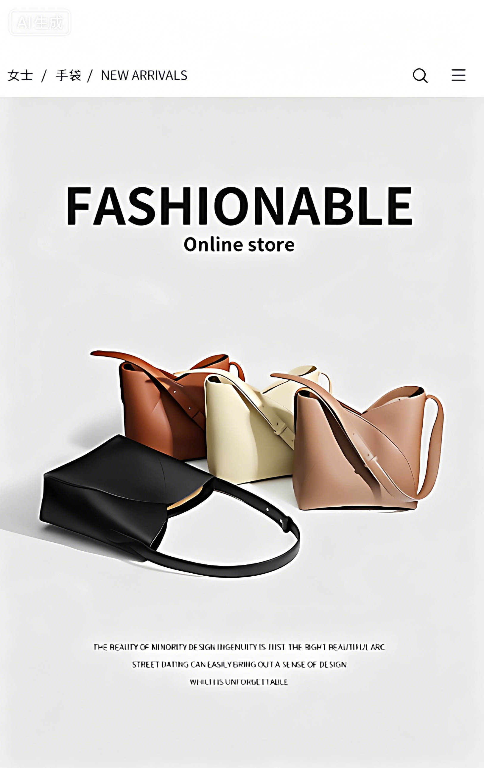 Fashionable womenbang with cowhide and classic design