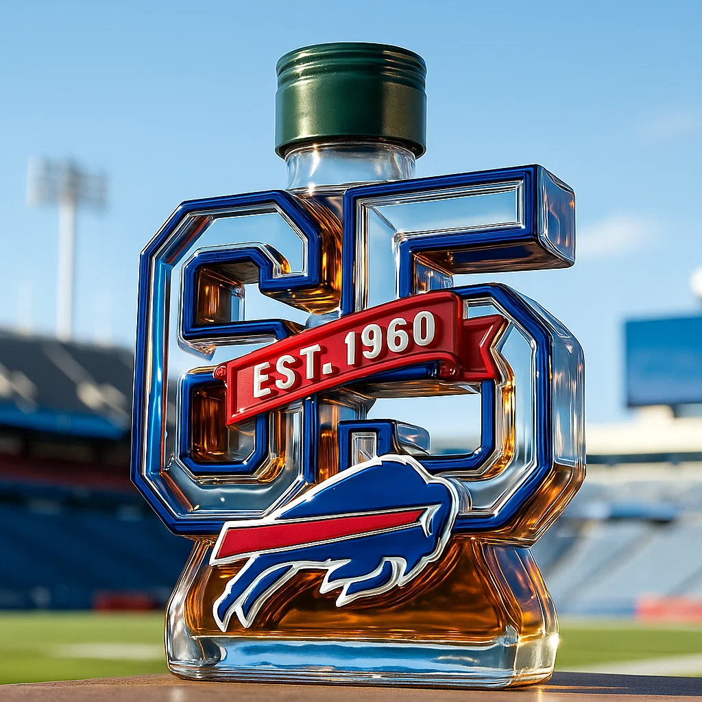 Buffalo Bills 65th Anniversary Limited Edition Whiskey Bottle