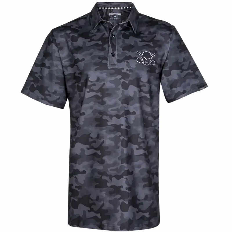 Camo Cool-Stretch Golf Shirt (Black)
