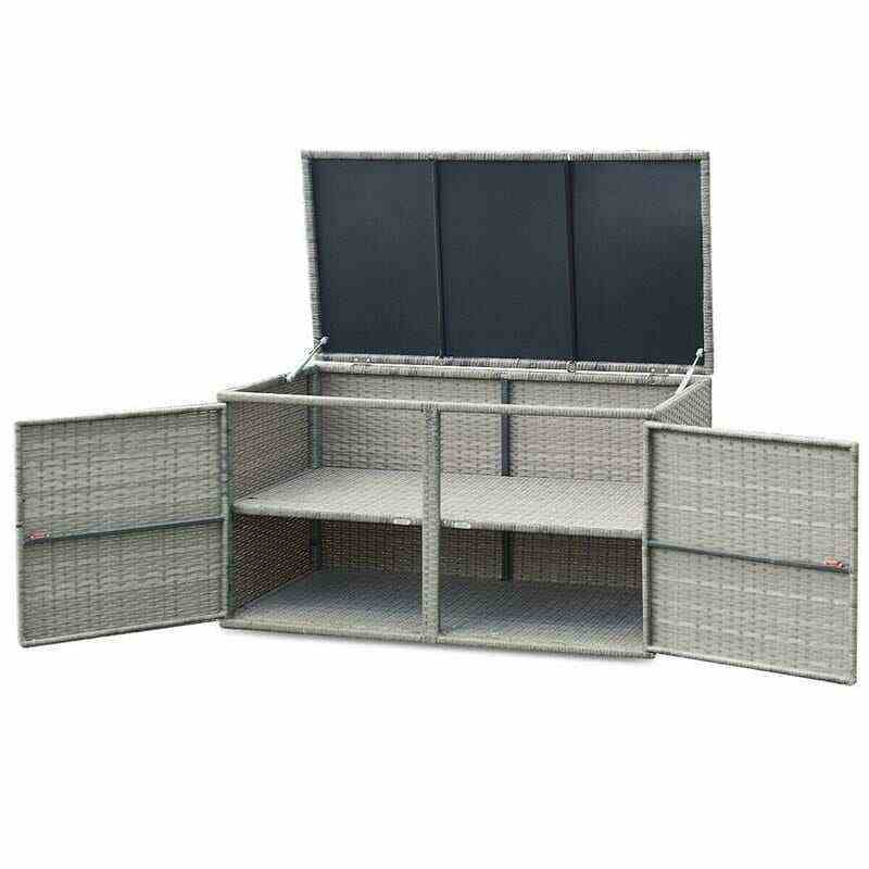 88 Gallon Rattan Deck Storage Box Patio Container