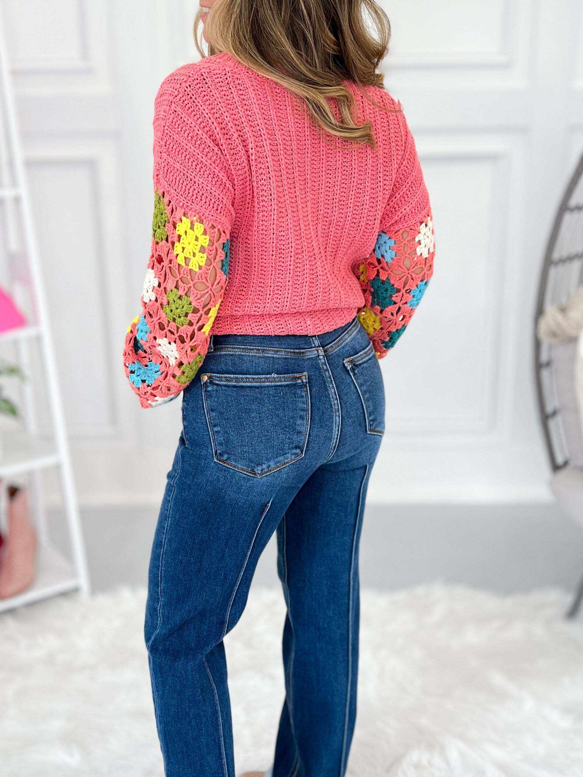 Walk The Line - Christmas Seam Detail Cuffed Straight Jeans