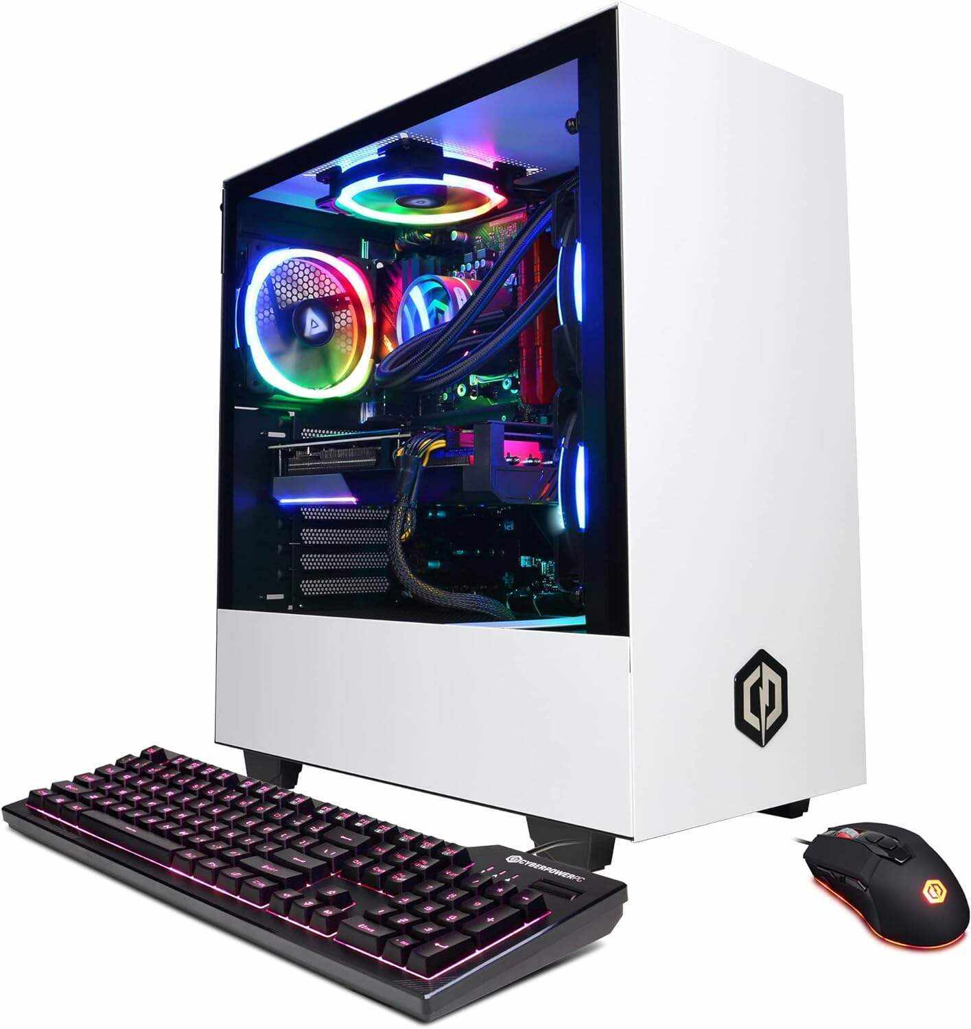 CyberpowerPC Gamer Supreme Liquid Cool Gaming PC, AMD Ryzen 9 7900X 4.7GHz, GeForce RTX 4080 16GB, 32GB DDR5, 1TB NVMe SSD, 2TB HDD, WiFi Ready & Win 11 Home (SLC8318A3), White