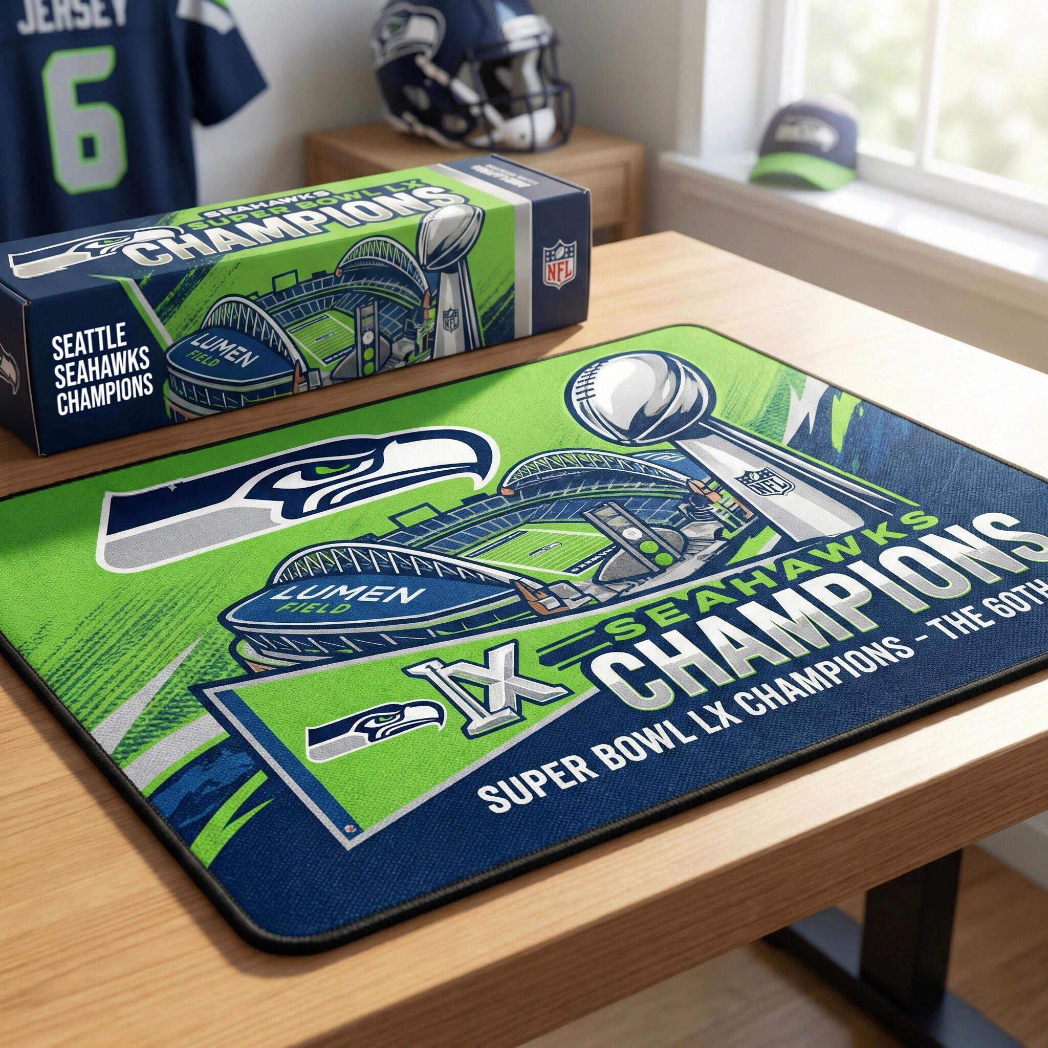 Seattle Seahawks Super Bowl Champions Desk Mouse Pad 🦅🏆