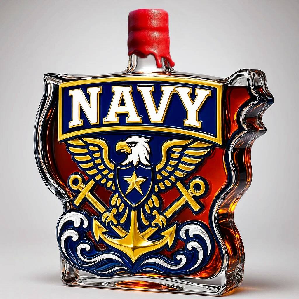 US Navy 250th Anniversary Whiskey Bottle