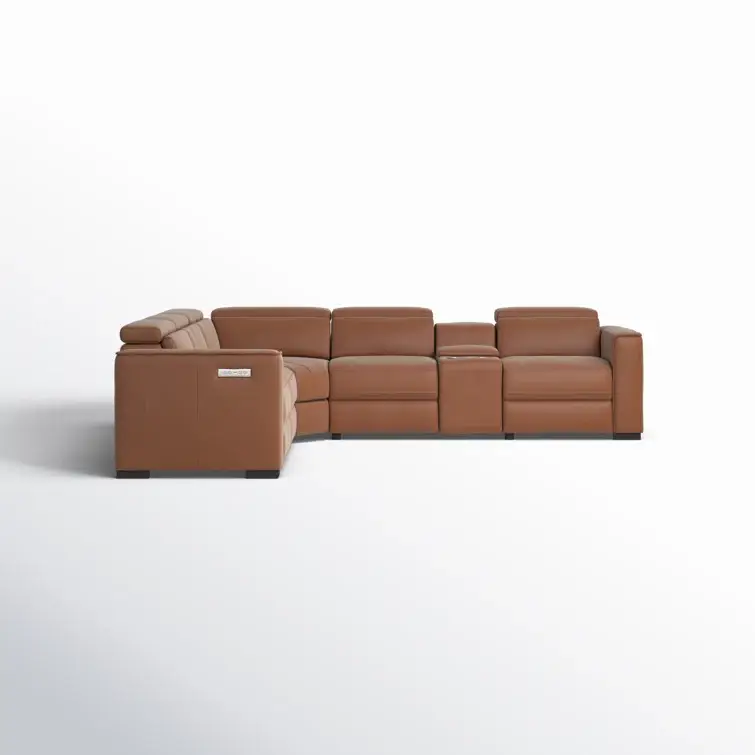 Graddy 6 - Piece Leather Power Reclining Sectional