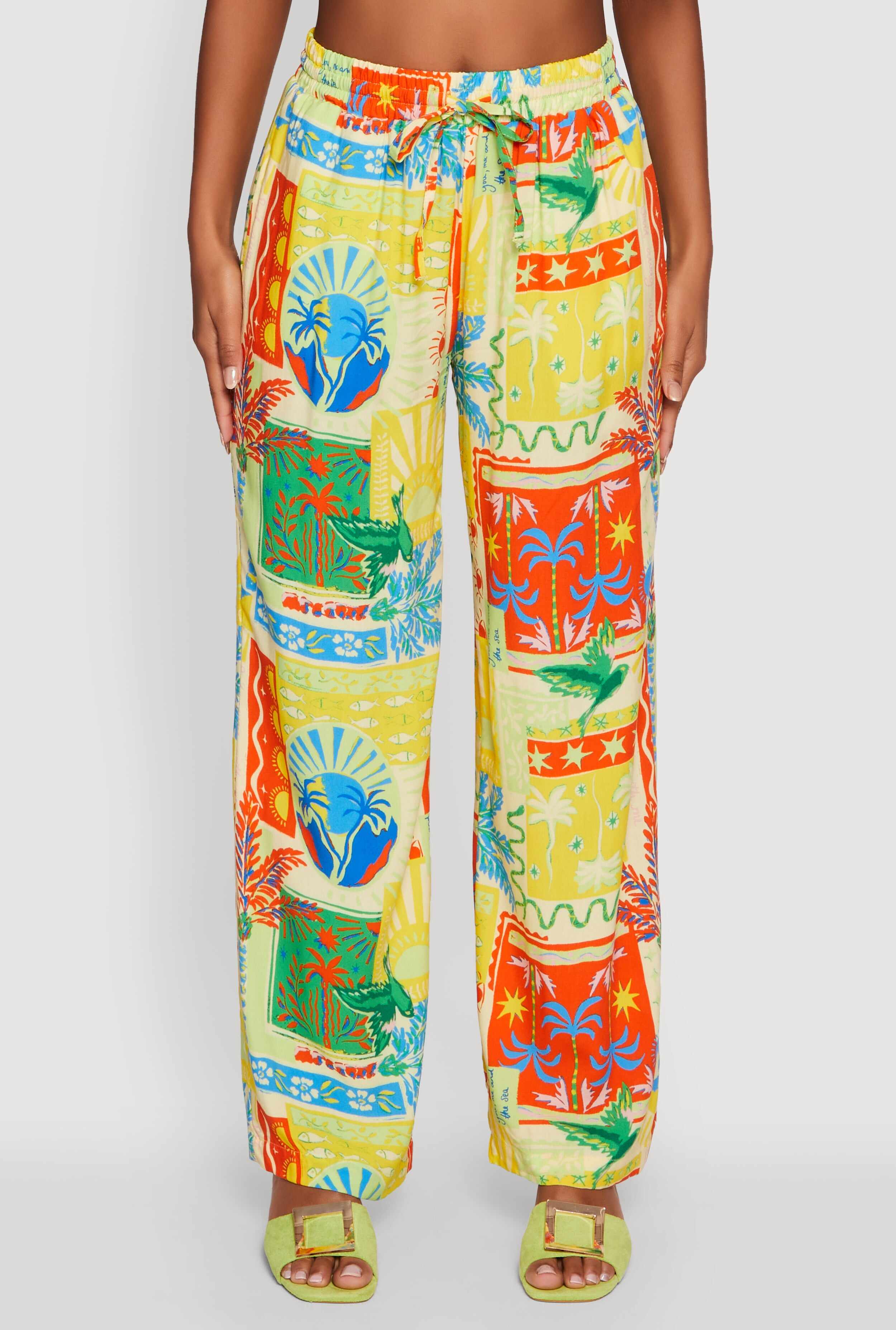 Printed Patterned High Waist Palazzo Pants