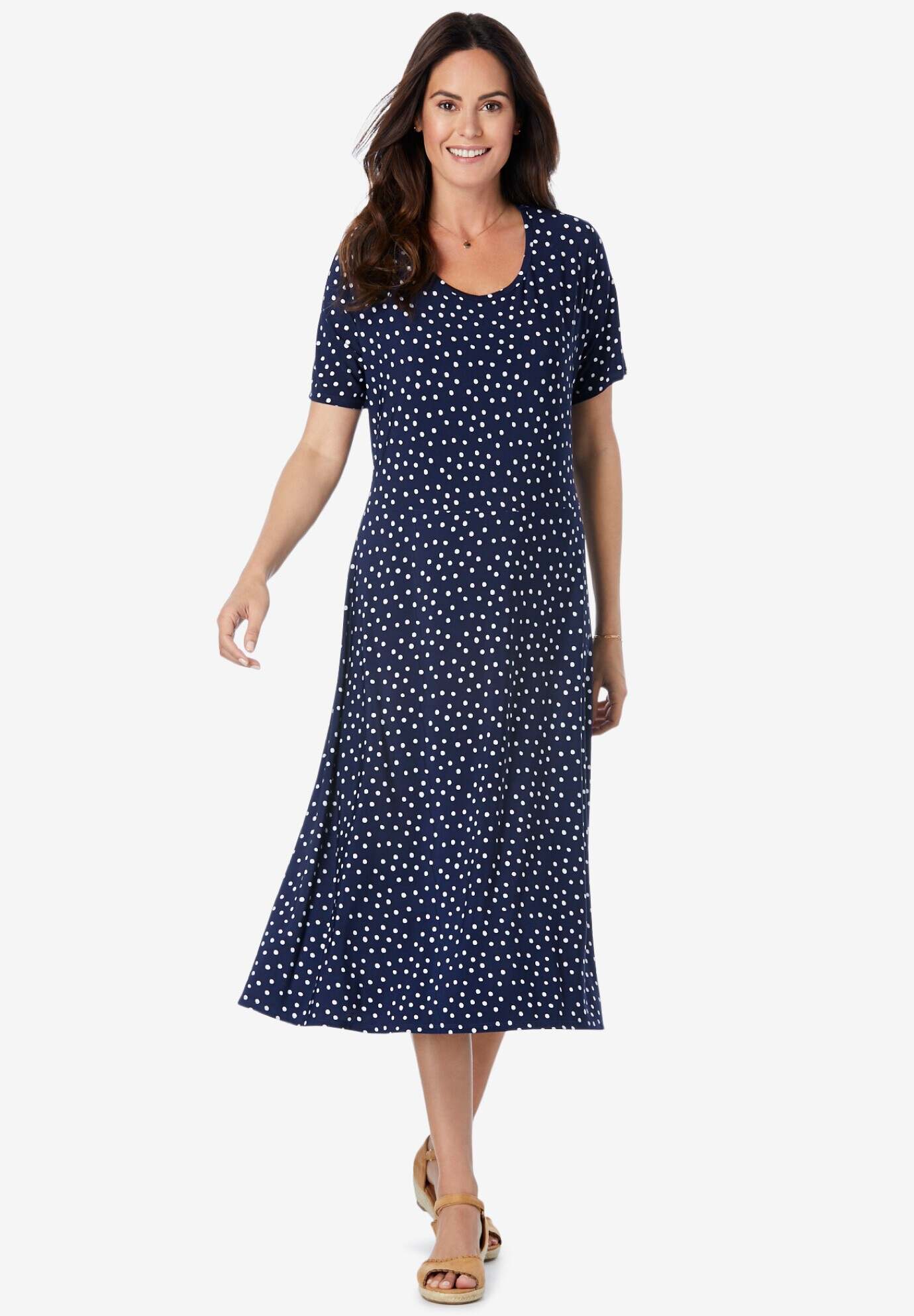 Short Sleeve Fit & Flare Dress