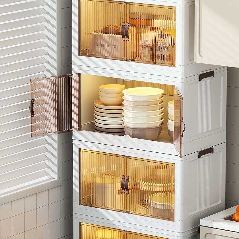 1pc Transparent Collapsible Storage Bin with Lids and Pulley - Portable 1/2/3 Layers Organizer for Easy Access and Convenient Storage