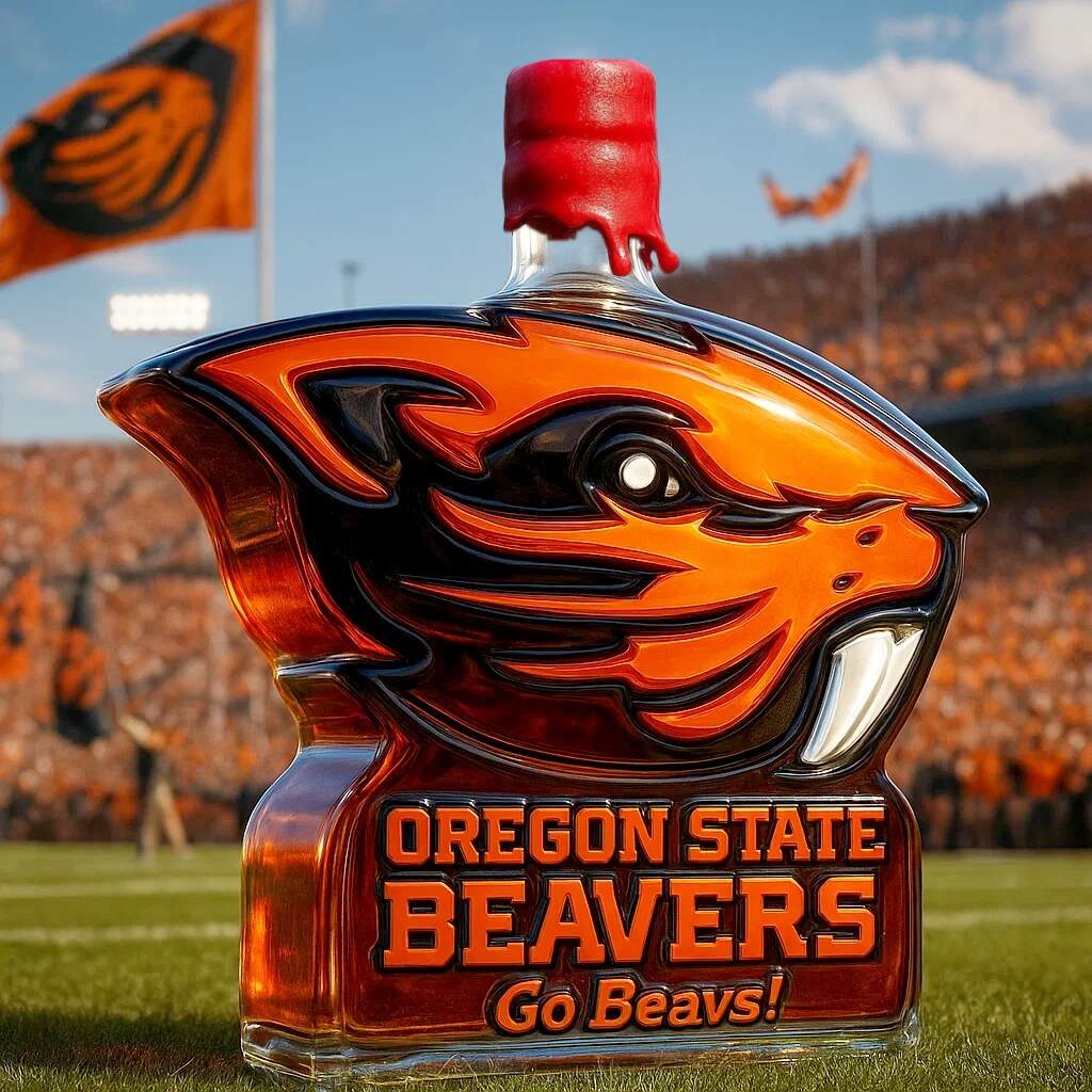 Oregon State Beavers Limited Edition Whiskey Bottle