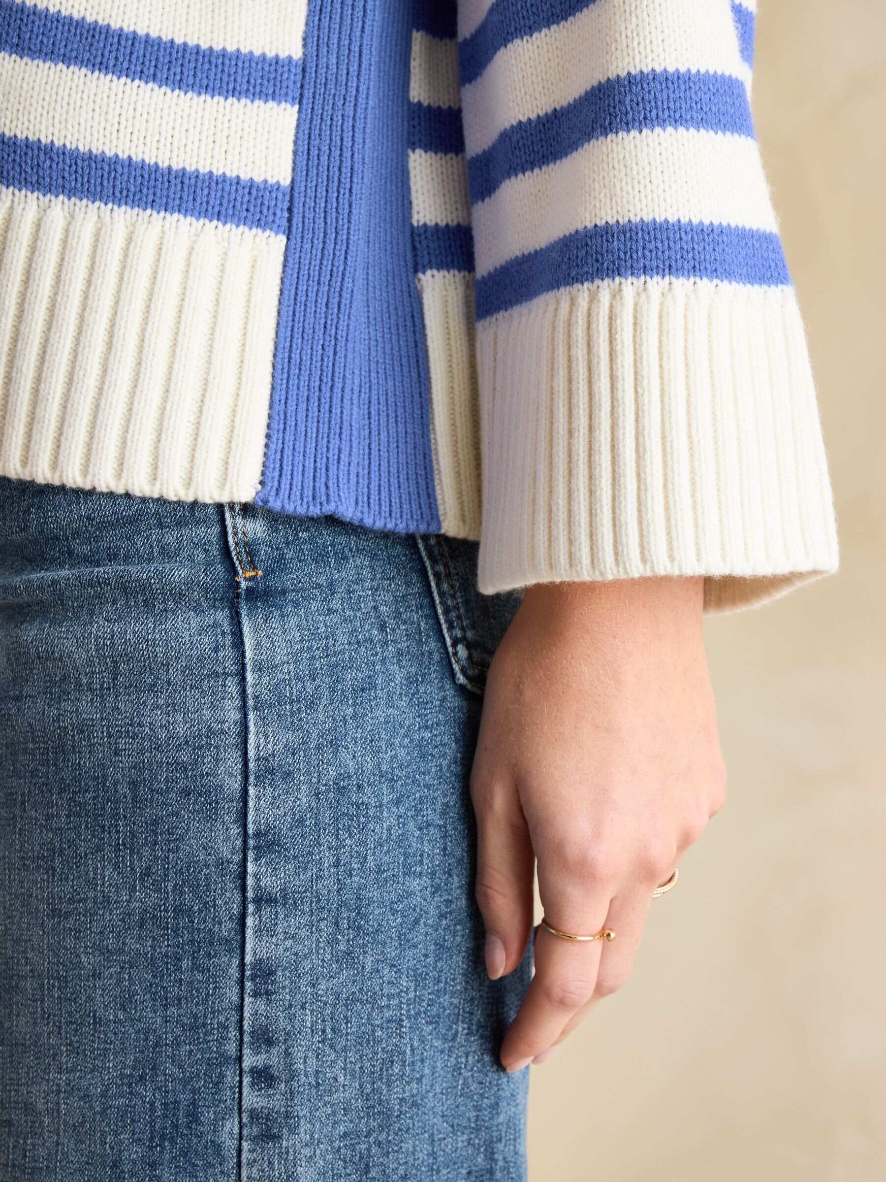 Blue Stripe Jumper With Side Panels